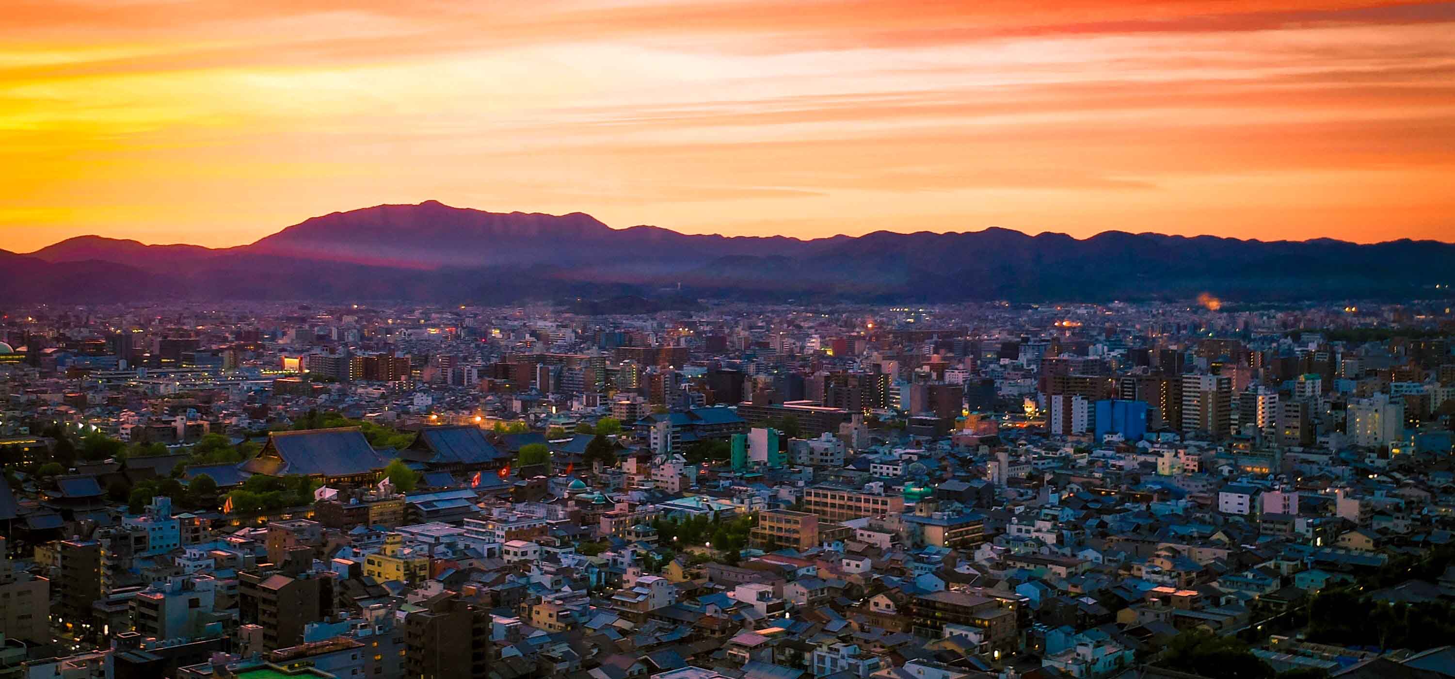 kyoto at sunset